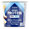 Tesco High Protein instantná ovsená kaša s kúskami bielej čokolády, kokosom a kúskami mandlí 65 g Tesco High Protein instantná ovsená kaša s kúskami bielej čokolády, kokosom a kúskami mandlí 65 g