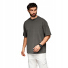 Bavlnené pánske tričko LOOSE FIT sivé pohodlné basic V3 OM-TSBC-0267 S Bavlnené pánske tričko LOOSE FIT sivé pohodlné basic V3 OM-TSBC-0267 S