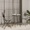 Mozaikový bistro set černý a bílý železo a keramika Černý 3216354 Mozaikový bistro set černý a bílý železo a keramika Černý 3216354
