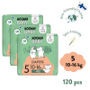 Moomin Baby Jednorazové eko plienky 5 Maxi 10–16 kg (120 ks), mesačné balenie eko plienok Moomin Baby Jednorazové eko plienky 5 Maxi 10–16 kg (120 ks), mesačné balenie eko plienok