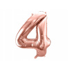 PartyDeco Fóliový balón číslo 4 ružové zlato 86 cm PartyDeco Fóliový balón číslo 4 ružové zlato 86 cm