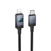 Kábel Cable USB C to Lightning Hoco Pd 27W With Display 1 M X118 Black Kábel Cable USB C to Lightning Hoco Pd 27W With Display 1 M X118 Black