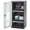 Skriňa na chemikálie Systema CS-52LG, dverový záves vľavo, 2 výsuvné vane, sivé presklené dvere Skriňa na chemikálie Systema CS-52LG, dverový záves vľavo, 2 výsuvné vane, sivé presklené dvere