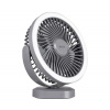 Vayox | LED nabíjací stolný ventilátor s LED svetlom, 3W, 5V USB, 2400 mAh, sivý | BX0058 Vayox | LED nabíjací stolný ventilátor s LED svetlom, 3W, 5V USB, 2400 mAh, sivý | BX0058