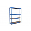Policový regál Trestles RH 2000x1400x400, nosnosť 1200 kg, 4 police Farba: modrá, Typ police: drevená MDF 5,4 mm Policový regál Trestles RH 2000x1400x400, nosnosť 1200 kg, 4 police Farba: modrá, Typ police: drevená MDF 5,4 mm