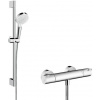 Hansgrohe CROMETTA VARIO sprchový set s termostatickou baterií, ruční sprcha se 2 proudy, tyč, hadice, bílá/chrom Hansgrohe CROMETTA VARIO sprchový set s termostatickou baterií, ruční sprcha se 2 proudy, tyč, hadice, bílá/chrom
