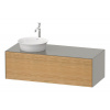 DURAVIT White Tulip závesná skrinka pod umývadlo na dosku vľavo, 1 zásuvka, 1300 x 550 x 408 mm, dub prírodný masív/kameňovo šedá matná, WT4977LH592 DURAVIT White Tulip závesná skrinka pod umývadlo na dosku vľavo, 1 zásuvka, 1300 x 550 x 408 mm, dub prírodný masív/kameňovo šedá matná, WT4977LH592