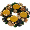 Veniec MagicHome Vianoce, adventný, zeleno-modro-zlatý, 25 cm Veniec MagicHome Vianoce, adventný, zeleno-modro-zlatý, 25 cm