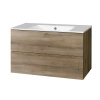 Mereo Aira, kúpeľňová skrinka s keramickým umývadlom 101 cm, dub Halifax, MER-CN742 Mereo Aira, kúpeľňová skrinka s keramickým umývadlom 101 cm, dub Halifax, MER-CN742