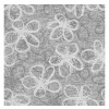 Okrúhly vzorovaný teflónový obrus - s bielymi a tmavo šedými kvetmi - Kati šedá Okrúhly vzorovaný teflónový obrus - s bielymi a tmavo šedými kvetmi - Kati šedá