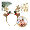Vianočná čelenka do vlasov so sobími ušami a parohmi, O538Z Vianočná čelenka do vlasov so sobími ušami a parohmi, O538Z
