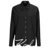 Karl Lagerfeld Košele a blúzky KARL HEM SIGNATURE SHIRT Čierna Karl Lagerfeld Košele a blúzky KARL HEM SIGNATURE SHIRT Čierna