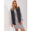 Tmavosivá chlpatá vesta -TW-KZ-1402.10P-dark grey S Tmavosivá chlpatá vesta -TW-KZ-1402.10P-dark grey S