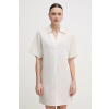 Šaty s prímesou ľanu Calvin Klein K20K208382 béžová 34 Šaty s prímesou ľanu Calvin Klein K20K208382 béžová 34