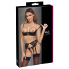 Cottelli LINGERIE - Sexi čipkovaná 3-dielna súprava čierna 85B/L Cottelli LINGERIE - Sexi čipkovaná 3-dielna súprava čierna 85B/L