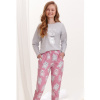 Zostaňme v posteli - dievčenské pyžamo 152 Šedá / ružová Dlhé Zostaňme v posteli - dievčenské pyžamo 152 Šedá / ružová Dlhé