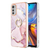 Ring Holder kryt Marble na Moto E32 - Ružovo zlatá Ring Holder kryt Marble na Moto E32 - Ružovo zlatá