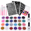 Glitter tetovanie veľká sada 24 farieb + 120 vzorov ZA4785 Glitter tetovanie veľká sada 24 farieb + 120 vzorov ZA4785