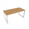 Rokovací stôl UNI O, 160x75,5x80 cm, dub/biela Rokovací stôl UNI O, 160x75,5x80 cm, dub/biela