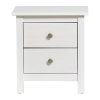 Biely nočný stolík z masívneho borovicového dreva s 2 zásuvkami Marckeric Berna Biely nočný stolík z masívneho borovicového dreva s 2 zásuvkami Marckeric Berna