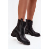 Kožené čierne čižmy na masívnom podpätku, D8255 BLACK__40565-37 Kožené čierne čižmy na masívnom podpätku, D8255 BLACK__40565-37