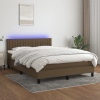 Box spring postel s matrací a LED tmavě hnědá 140x190 cm textil 3133312 Box spring postel s matrací a LED tmavě hnědá 140x190 cm textil 3133312