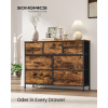 SONGMICS Komoda so 7 látkovými zásuvkami, 99 x 74 x 30 cm, hnedá, čierna SONGMICS Komoda so 7 látkovými zásuvkami, 99 x 74 x 30 cm, hnedá, čierna