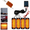 4 v 1 LED STROBOSKOP ORANŽOVÉ VÝSTRAŽNÉ SVETLÁ 12V 4 v 1 LED STROBOSKOP ORANŽOVÉ VÝSTRAŽNÉ SVETLÁ 12V