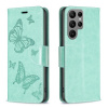Peňaženkové kožené puzdro Two Butterflies na Samsung Galaxy S24 Ultra 5G - Zelená Peňaženkové kožené puzdro Two Butterflies na Samsung Galaxy S24 Ultra 5G - Zelená