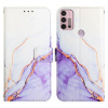 Peňaženkové kožené puzdro Marble Pattern na Moto G10/G20/G30 - Fialovo biela Peňaženkové kožené puzdro Marble Pattern na Moto G10/G20/G30 - Fialovo biela