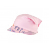 Detská šatka so šiltom na leto ružová / kvietka Detská šatka so šiltom na leto ružová / kvietka