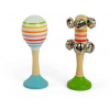 Bigjigs Toys Sada Rumba guľa žltá a rolničky ružové Bigjigs Toys Sada Rumba guľa žltá a rolničky ružové