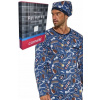 Pánska nočná košeľa s čiapkou na spanie Barber M Modrá Pánska nočná košeľa s čiapkou na spanie Barber M Modrá