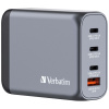 Cestovní adaptér GNC-100, GaN zástrčka, 2xUSB-C PD 100W, 1xUSB-C PD 65W, 1xUSB-A QC 3.0, Verbatim Cestovní adaptér GNC-100, GaN zástrčka, 2xUSB-C PD 100W, 1xUSB-C PD 65W, 1xUSB-A QC 3.0, Verbatim
