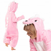 Pyžamo Detské Kigurumi Onesie Kostým Dinosaurus Ružový 125-135 Pyžamo Detské Kigurumi Onesie Kostým Dinosaurus Ružový 125-135