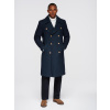Ombre Men's navy double-breasted wool coat - navy blue čierna | biela M Ombre 5907064531189 Ombre Men's navy double-breasted wool coat - navy blue čierna | biela M Ombre 5907064531189