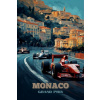 Plagát, Obraz - Vintage Abstract Monaco Grand Prix Posters: Racing in Style, 26.7 × 40 cm Plagát, Obraz - Vintage Abstract Monaco Grand Prix Posters: Racing in Style, 26.7 × 40 cm