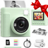 Instantný Fotoaparát Detský Fotoaparát s Tlačiarňou 32GB, 20 Rámikov a Hrami - Zelený Instantný Fotoaparát Detský Fotoaparát s Tlačiarňou 32GB, 20 Rámikov a Hrami - Zelený