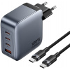Vention nabíjačka, 3× USB-C, 1× USB-A (100 W/30 W/30 W), sivá, s káblom USB-C na USB-C, dĺžka 1 m, čierna TZ-FETH0-EU Vention nabíjačka, 3× USB-C, 1× USB-A (100 W/30 W/30 W), sivá, s káblom USB-C na USB-C, dĺžka 1 m, čierna TZ-FETH0-EU