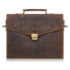 Kožená pánská aktovka / taška Paolo Peruzzi T-146 tmavě hnedá, Materiál: přírodní kůže Kožená pánská aktovka / taška Paolo Peruzzi T-146 tmavě hnedá, Materiál: přírodní kůže