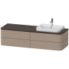 DURAVIT Happy D.2 Plus závesná skrinka pod umývadlo pod dosku (umývadlo vpravo), 4 zásuvky, 1600 x 550 x 408 mm, plátno, HP4973R7575 DURAVIT Happy D.2 Plus závesná skrinka pod umývadlo pod dosku (umývadlo vpravo), 4 zásuvky, 1600 x 550 x 408 mm, plátno, HP4973R7575
