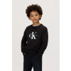 Detská bavlnená mikina Calvin Klein Jeans IU0IU00714.9BYA čierna 128 Detská bavlnená mikina Calvin Klein Jeans IU0IU00714.9BYA čierna 128