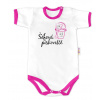Baby Nellys Body krátky rukáv - Šéfka pieskoviska - biele / ružový lem, veľ. 68 Baby Nellys Body krátky rukáv - Šéfka pieskoviska - biele / ružový lem, veľ. 68