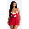Zvodný mesh babydoll set v červeno-bielej #Veľkosť M Farba Červená Zvodný mesh babydoll set v červeno-bielej #Veľkosť M Farba Červená