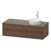 DURAVIT White Tulip závesná skrinka pod umývadlo na dosku vpravo, 1 zásuvka, 1300 x 550 x 408 mm, americký orech masív/kameňovo šedá vysoký lesk, WT4977R77H2 DURAVIT White Tulip závesná skrinka pod umývadlo na dosku vpravo, 1 zásuvka, 1300 x 550 x 408 mm, americký orech masív/kameňovo šedá vysoký lesk, WT4977R77H2