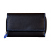 Nicole Brown Dámska kožená peňaženka s ochranou RFID JBPL 04C - čierna / modrá