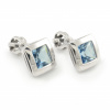 Náušnice z bieleho zlata zirkóny bledomodré 5 mm x 5 mm na balón Náušnice z bieleho zlata zirkóny bledomodré 5 mm x 5 mm na balón