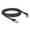 Delock Síťový kabel RJ45 Cat.6A S/FTP, ze zástrčky zalomené doprava 45° na přímou zástrčku, 2 m, černý Delock Síťový kabel RJ45 Cat.6A S/FTP, ze zástrčky zalomené doprava 45° na přímou zástrčku, 2 m, černý