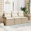 zahrada-XL Súprava záhradných pohoviek s vankúšom 3 pcs Béžová Poly ratan 3353890 zahrada-XL Súprava záhradných pohoviek s vankúšom 3 pcs Béžová Poly ratan 3353890