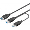 Napájací Y kábel PremiumCord USB 3.0 A/Male + A/Male -- A/Female DUAL (extra napájanie) Napájací Y kábel PremiumCord USB 3.0 A/Male + A/Male -- A/Female DUAL (extra napájanie)